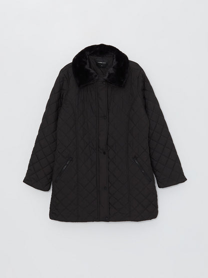 Shirt Collar Quilted Women's Puffer Coat