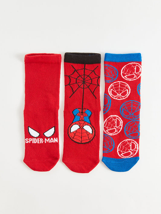 Spiderman Patterned Boy Socks 3-pack