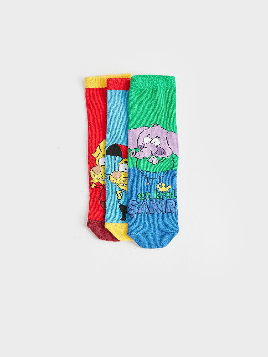 Kral Şakir Patterned Boy Socks 3-pack