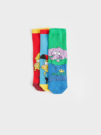 Kral Şakir Patterned Boy Socks 3-pack