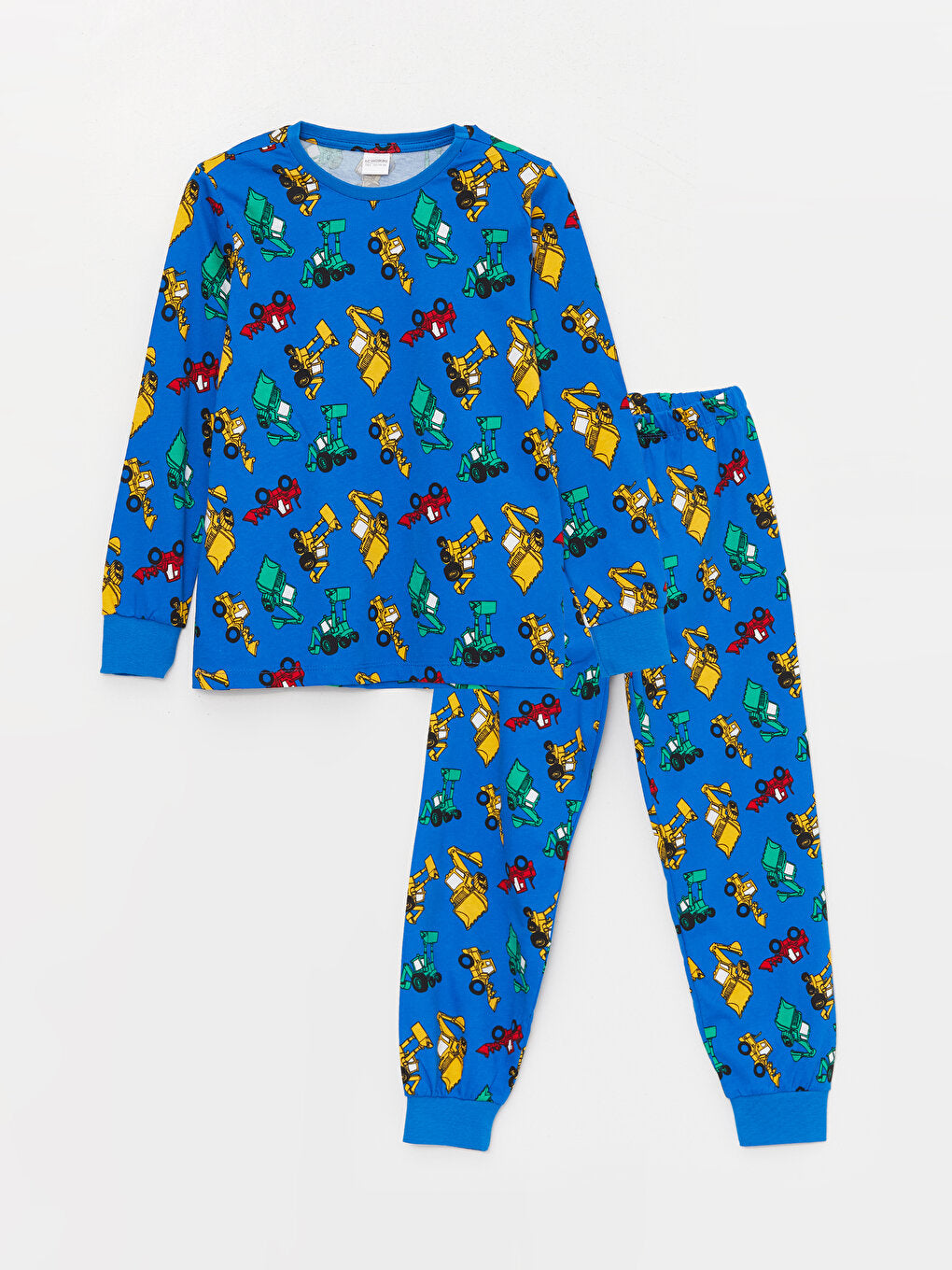 Crew Neck Printed Long Sleeve Boys' Pajama Set