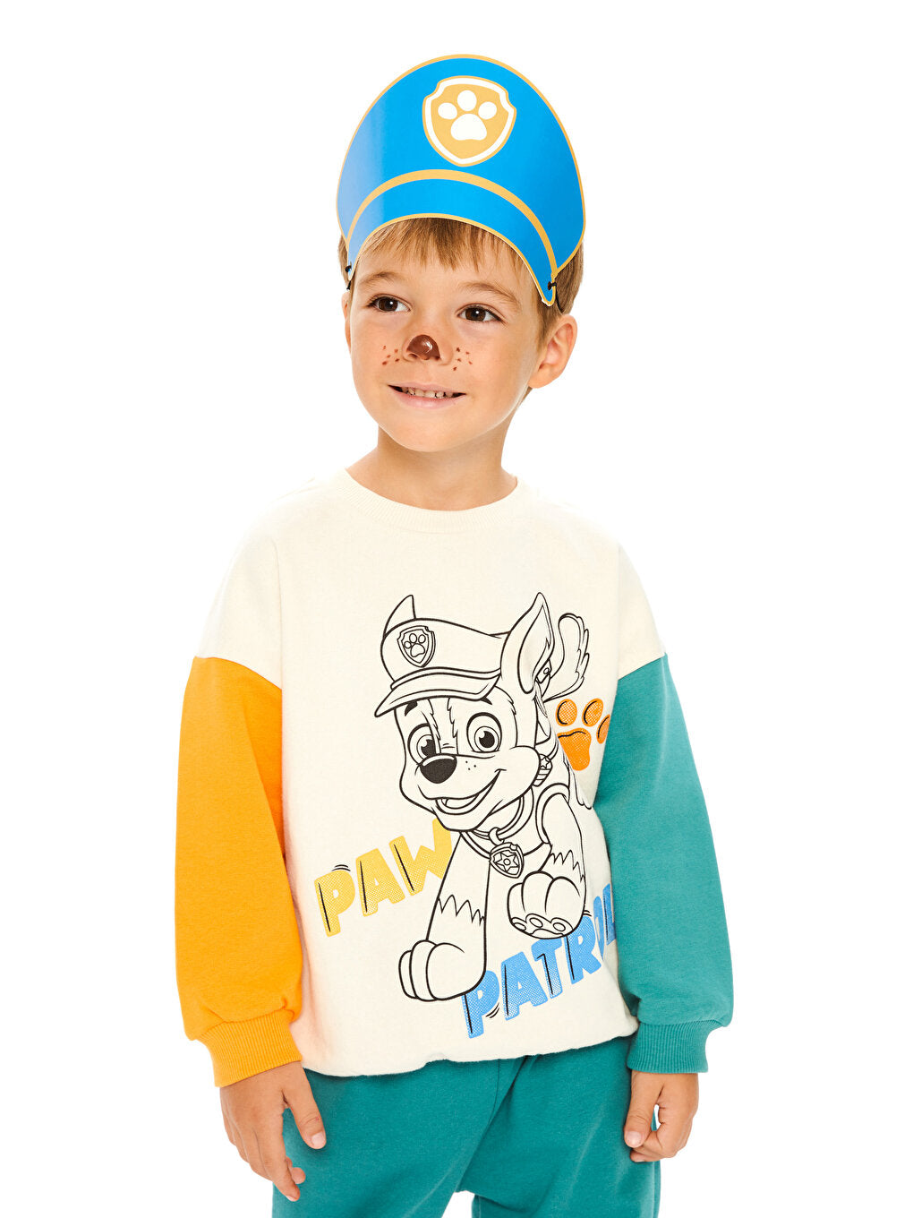 Crew Neck Long Sleeve Paw Patrol Printed Baby Boy Sweatshirt and Jogger Tracksuit Bottom 2-Piece Set