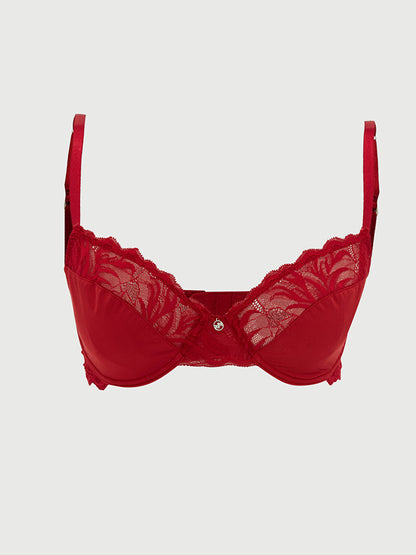 Underwire Unpadded T-Shirt Bra with Lace Detail