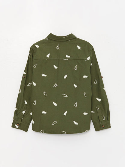 Patterned Long Sleeve Boy's Shirt