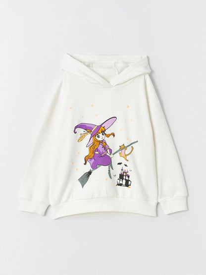 Printed Long Sleeve Girls' Hoodie