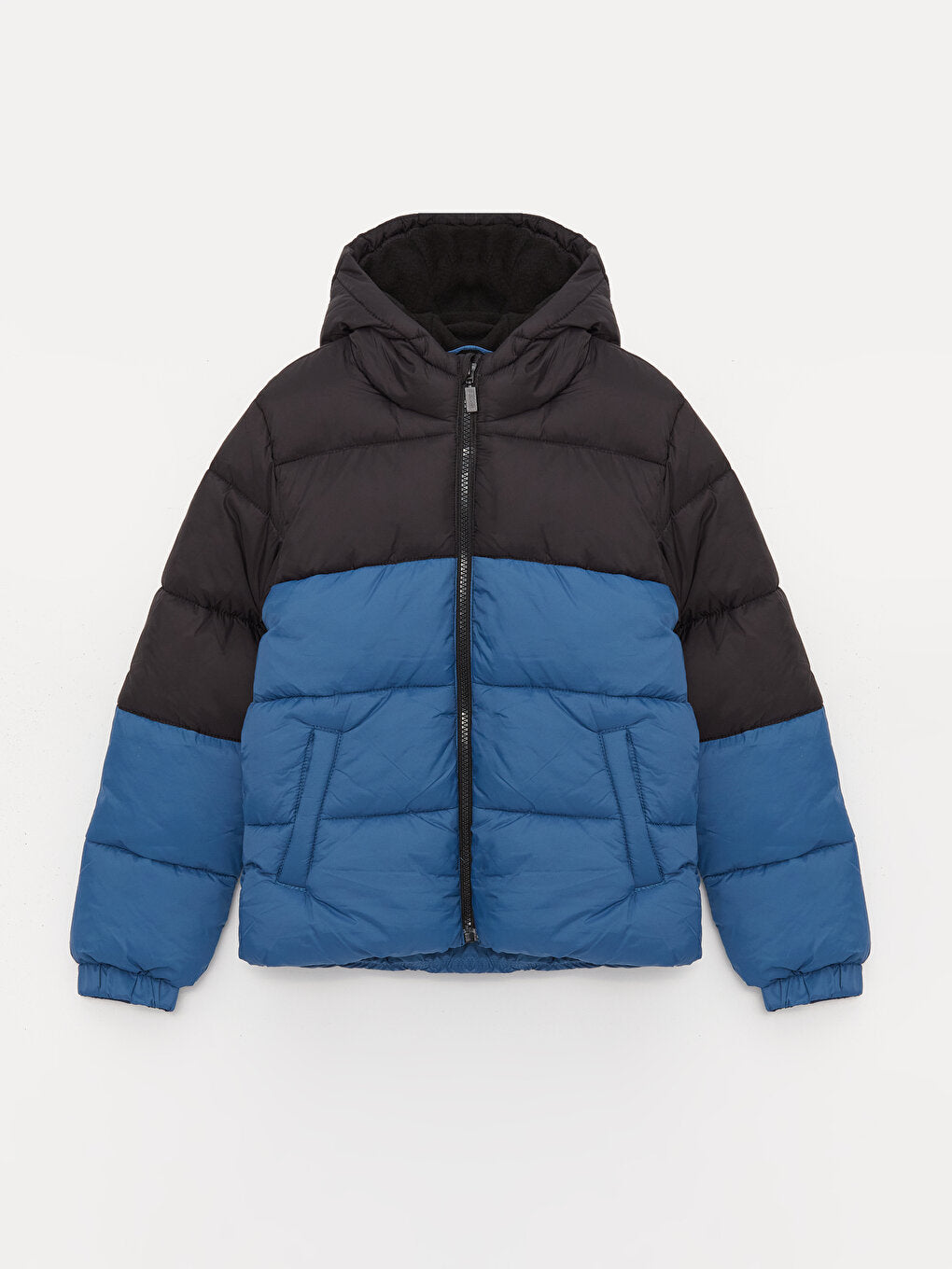 Hooded Color Block Boys Puffer Coat