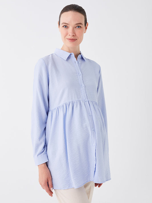 Plain Long Sleeve Maternity Shirt Tunic