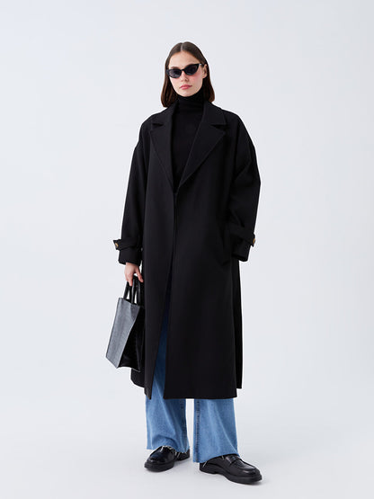 Jacket Collar Plain Oversize Women's Coat