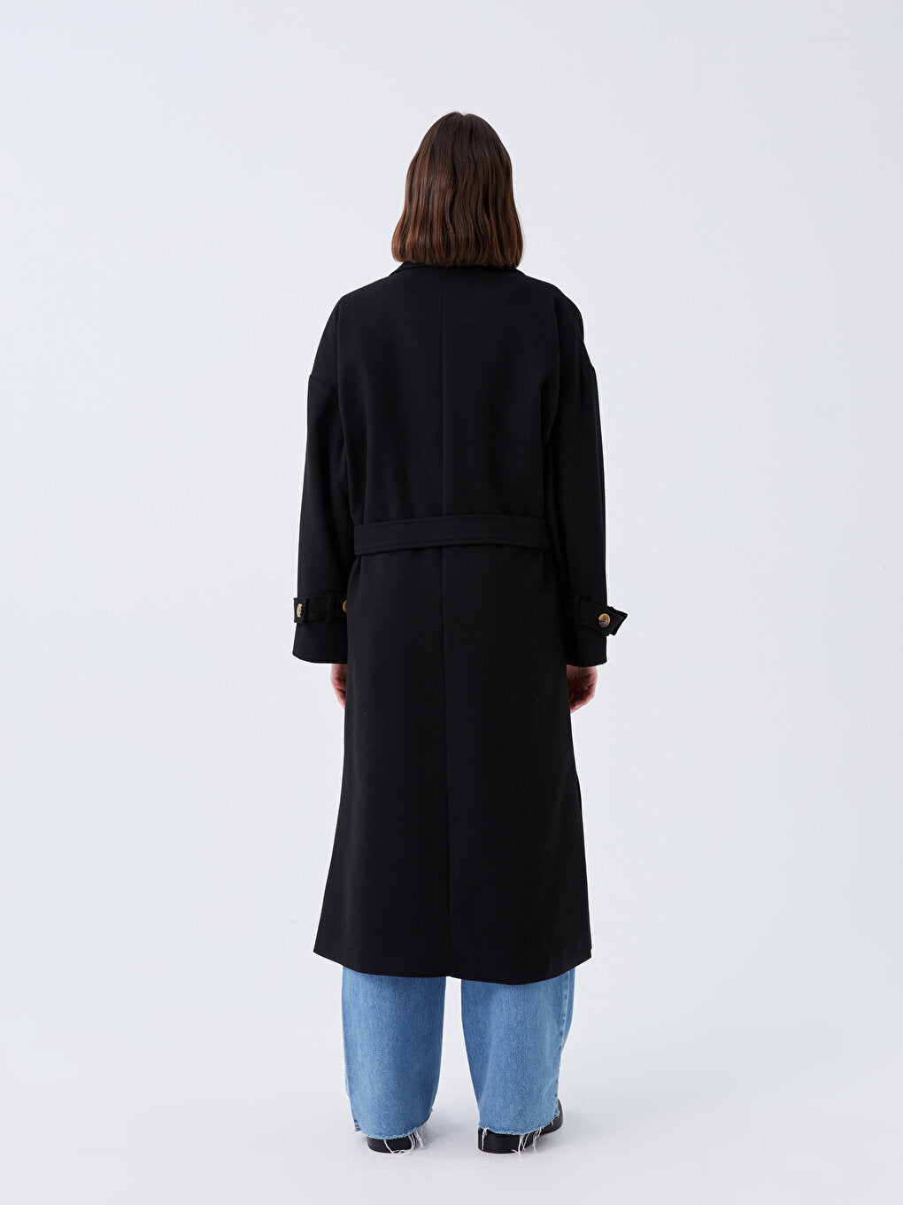 Jacket Collar Plain Oversize Women's Coat