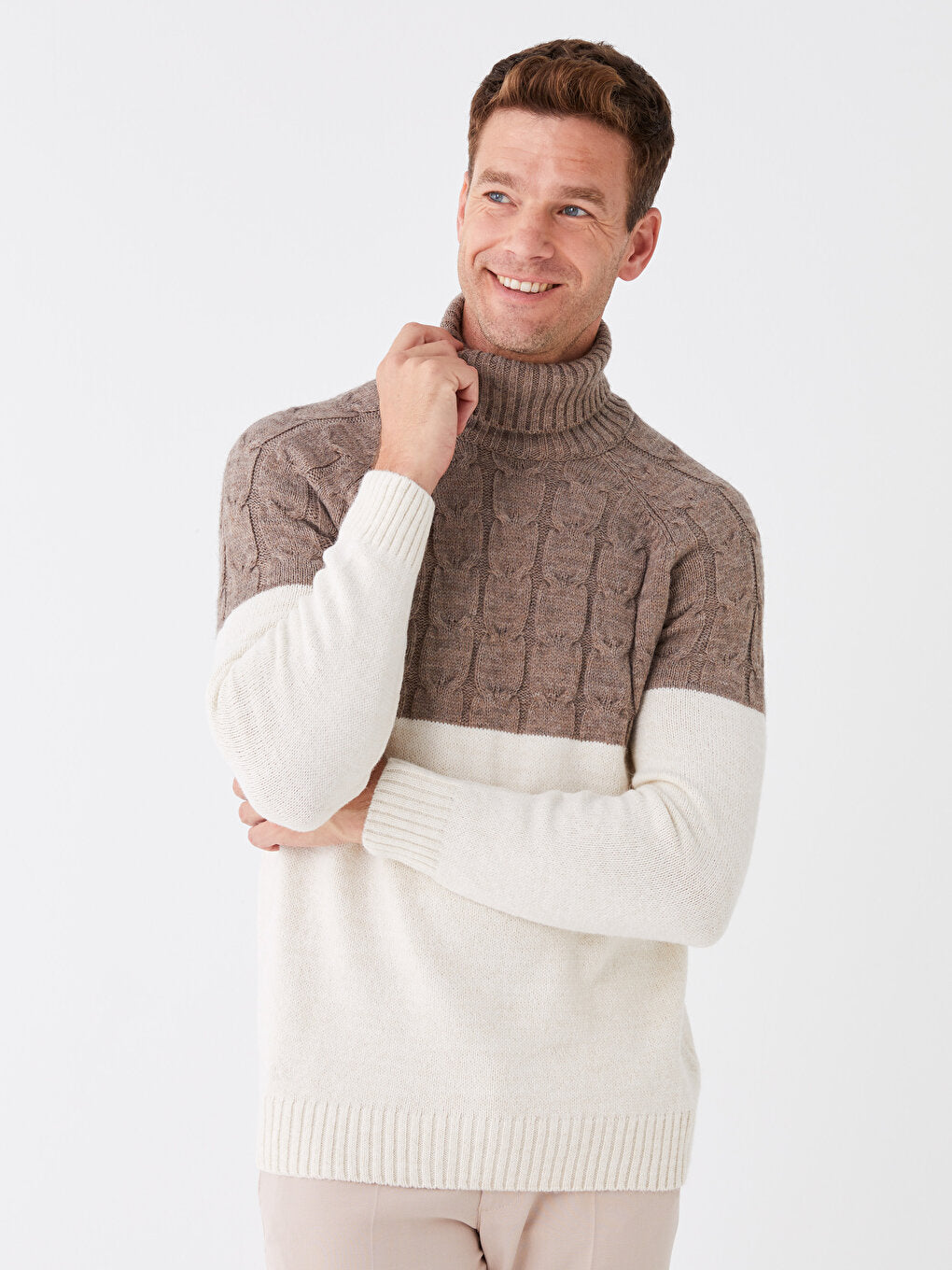 Turtleneck Long Sleeve Men's Knitwear Sweater