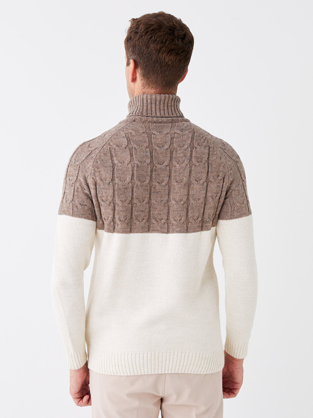 Turtleneck Long Sleeve Men's Knitwear Sweater