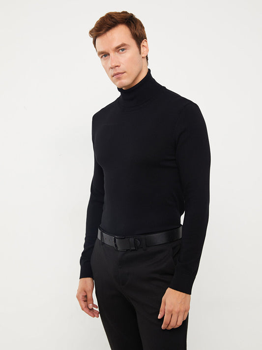 Turtleneck Long Sleeve Men's Knitwear Sweater