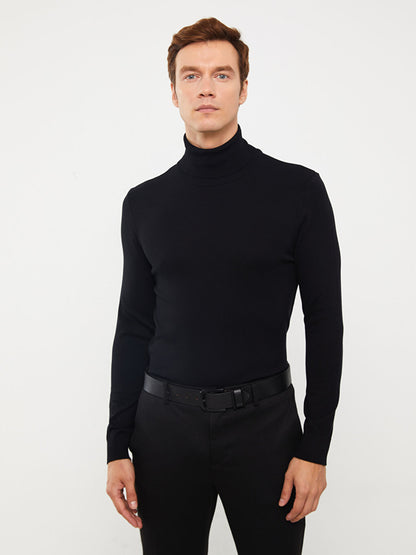 Turtleneck Long Sleeve Men's Knitwear Sweater