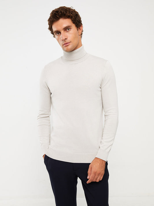 Turtleneck Long Sleeve Men's Knitwear Sweater