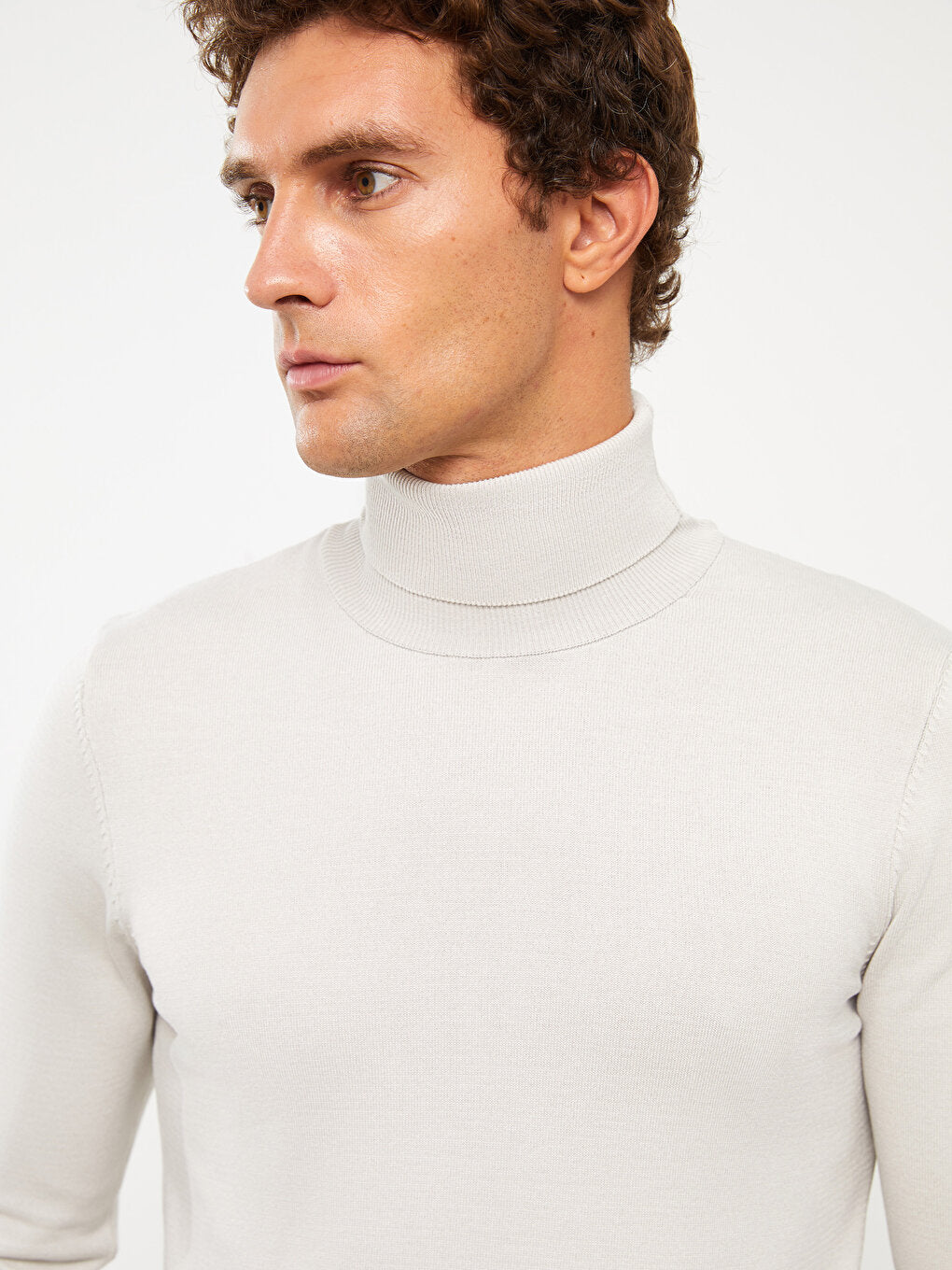 Turtleneck Long Sleeve Men's Knitwear Sweater