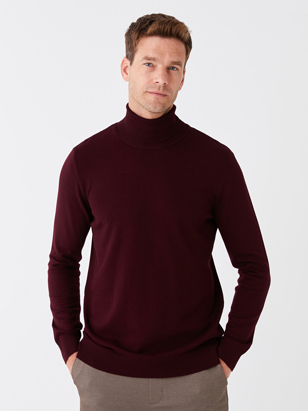 Turtleneck Long Sleeve Men's Knitwear Sweater