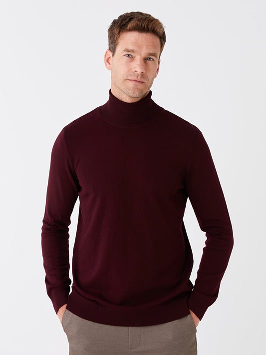 Turtleneck Long Sleeve Men's Knitwear Sweater