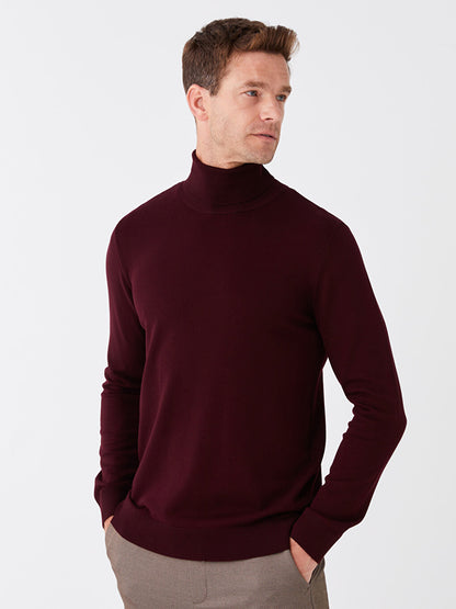 Turtleneck Long Sleeve Men's Knitwear Sweater