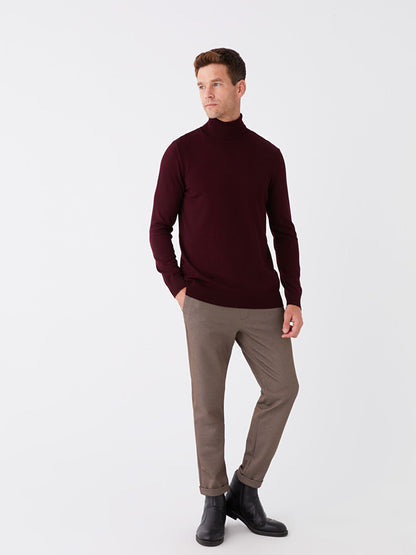 Turtleneck Long Sleeve Men's Knitwear Sweater