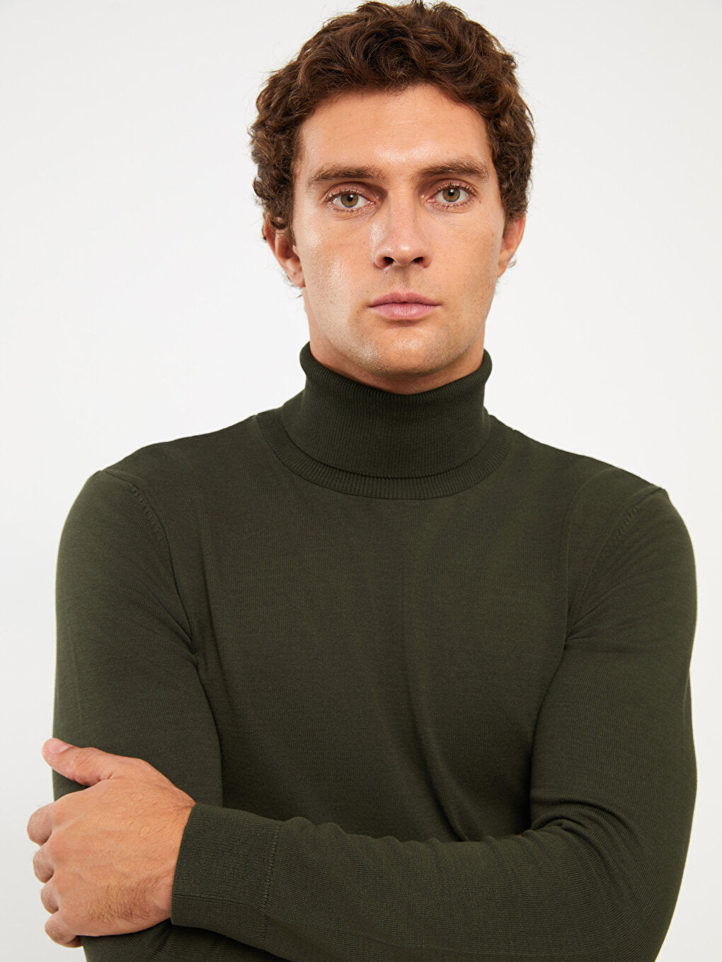 Turtleneck Long Sleeve Men's Knitwear Sweater