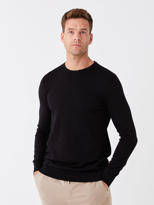 Crew Neck Long Sleeve Men's Knitwear Sweater