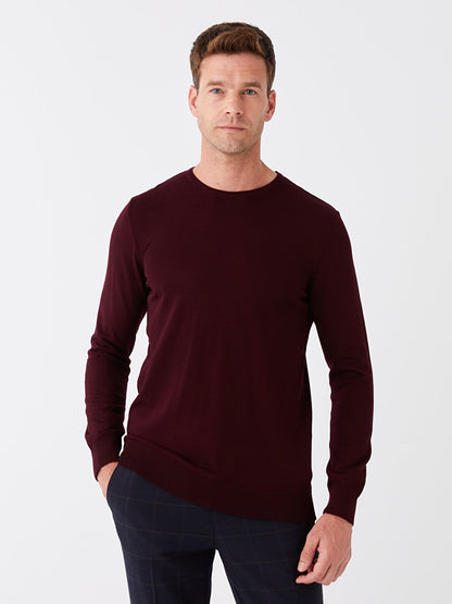 Crew Neck Long Sleeve Men's Knitwear Sweater