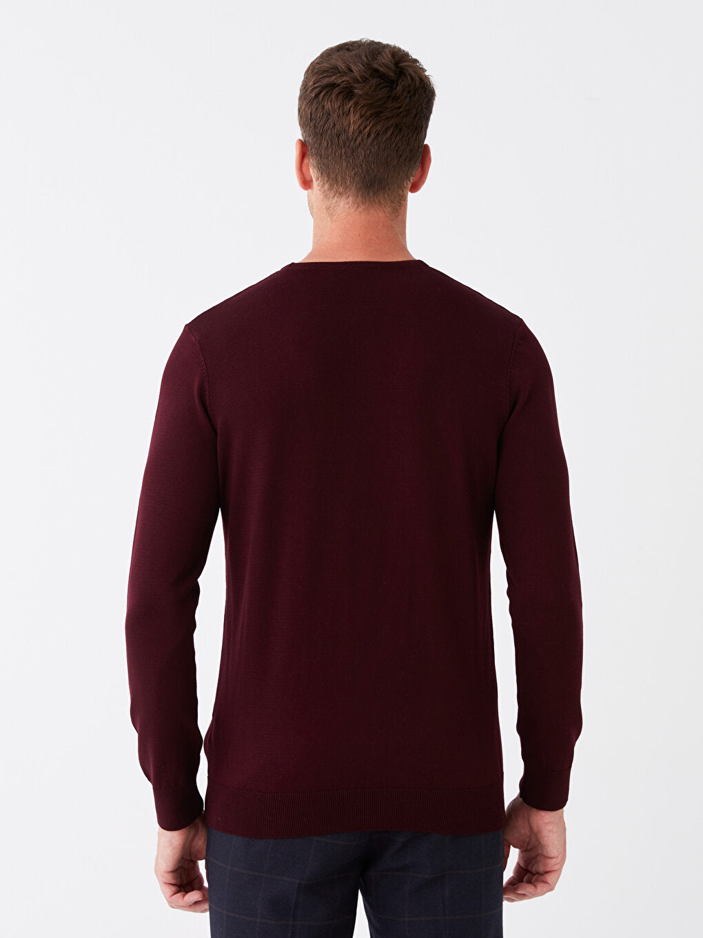 Crew Neck Long Sleeve Men's Knitwear Sweater