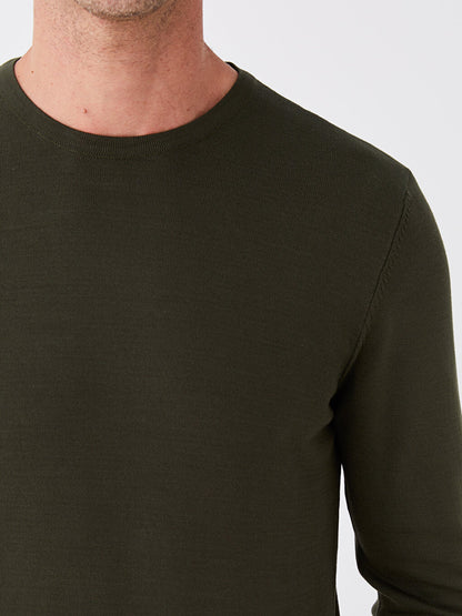 Crew Neck Long Sleeve Men's Knitwear Sweater