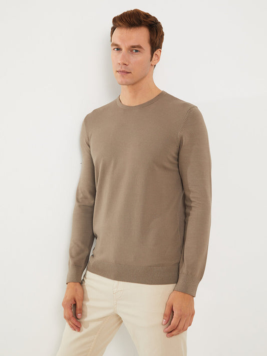 Crew Neck Long Sleeve Men's Knitwear Sweater