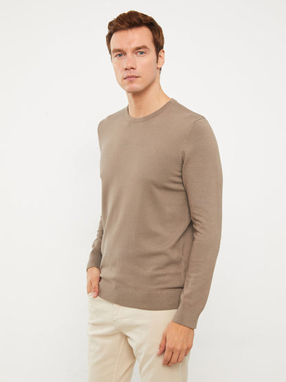 Crew Neck Long Sleeve Men's Knitwear Sweater