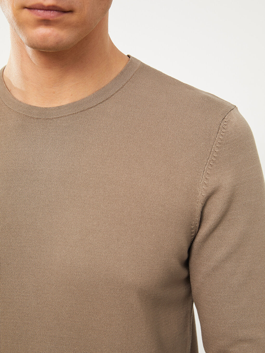 Crew Neck Long Sleeve Men's Knitwear Sweater