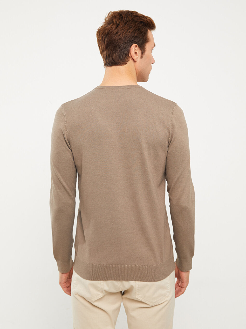 Crew Neck Long Sleeve Men's Knitwear Sweater