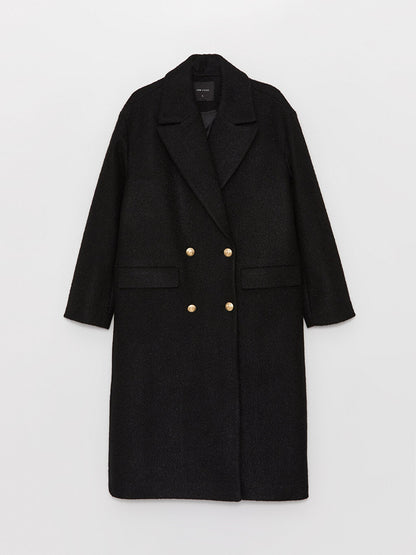 Women's Jacket Collar Plain Cashmere Coat