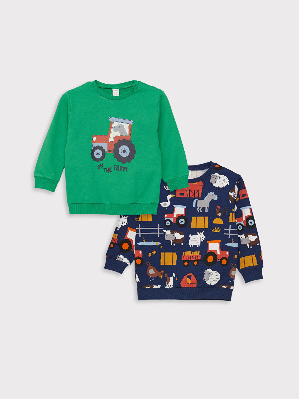 Crew Neck Long Sleeve Printed Baby Boy Sweatshirt 2-pack