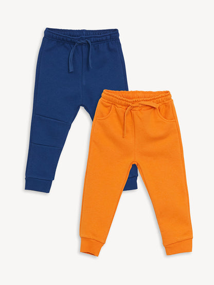 Basic Baby Boy Tracksuit Bottom 2 Piece Set with Elastic Waist