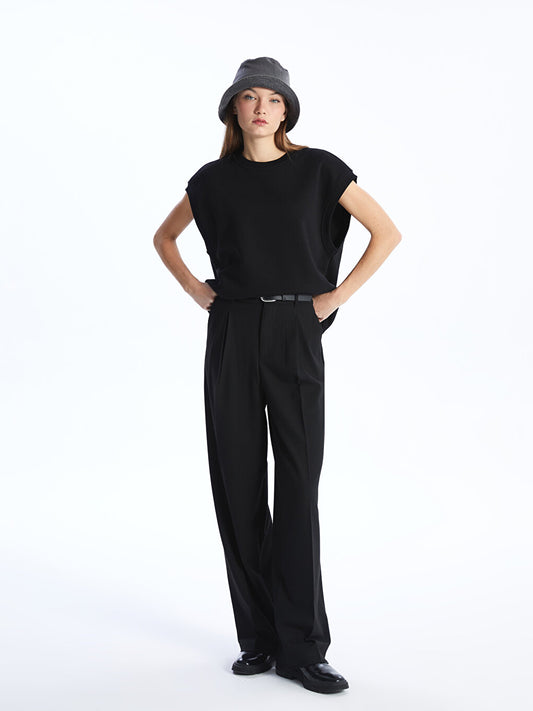 Comfortable Fit Straight Wide Leg Women's Trousers