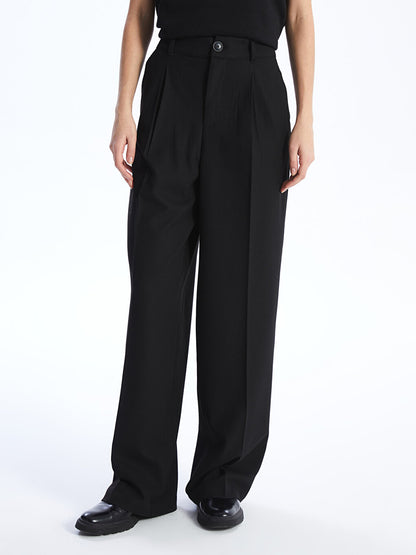 Comfortable Fit Straight Wide Leg Women's Trousers