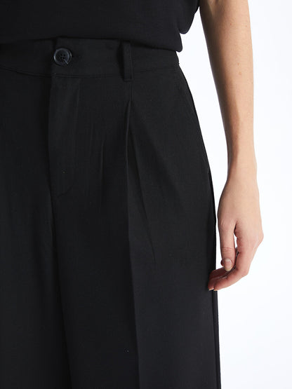 Comfortable Fit Straight Wide Leg Women's Trousers