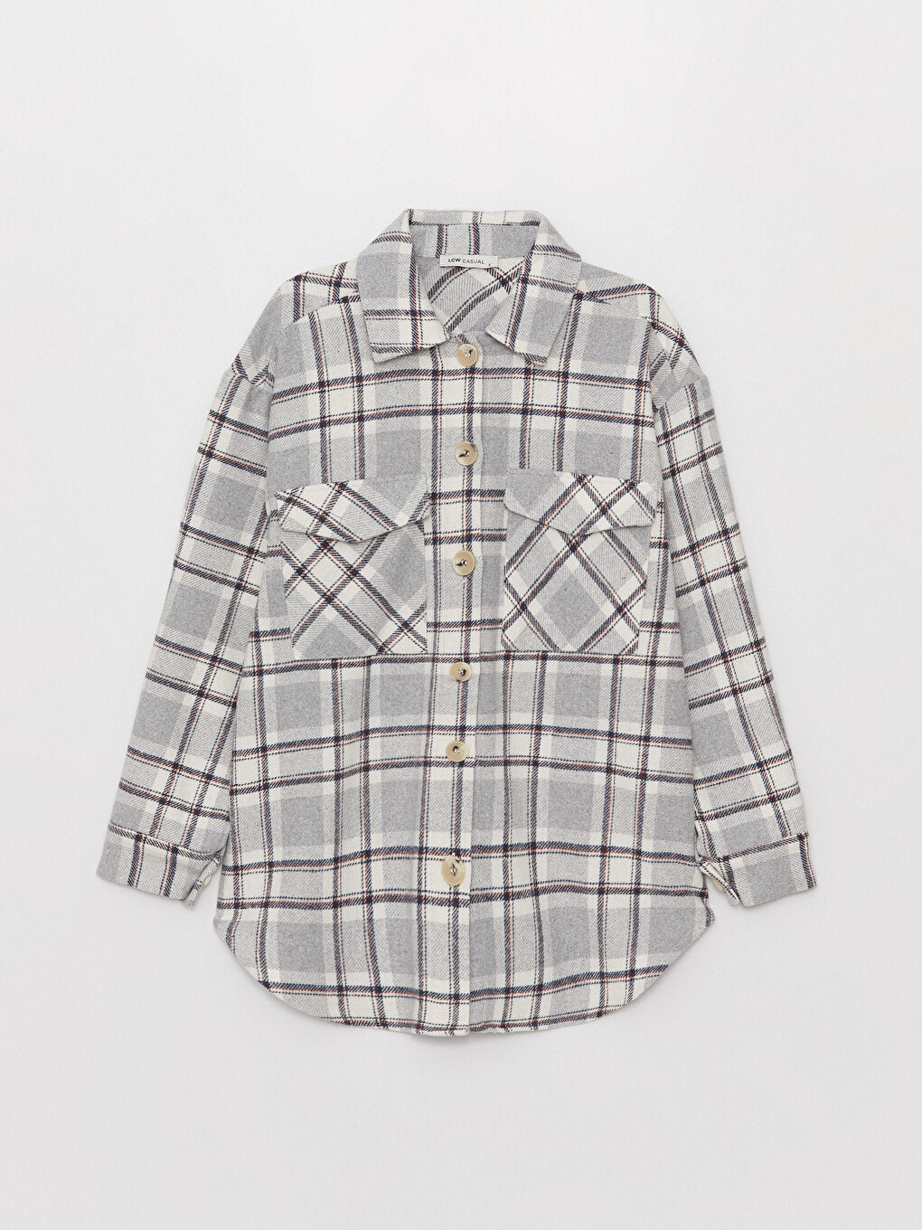 Plaid Long Sleeve Oversize Women's Shirt Jacket