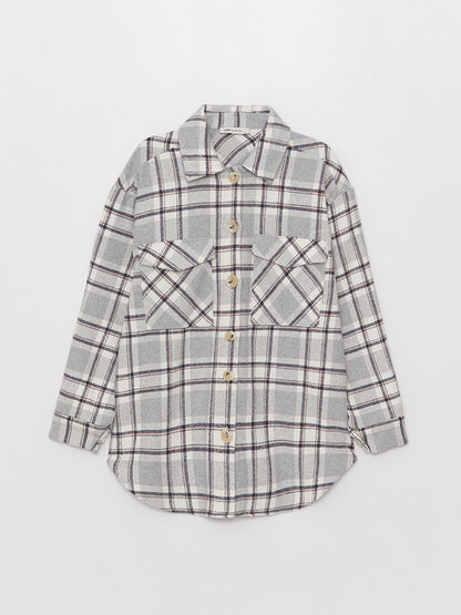 Plaid Long Sleeve Oversize Women's Shirt Jacket