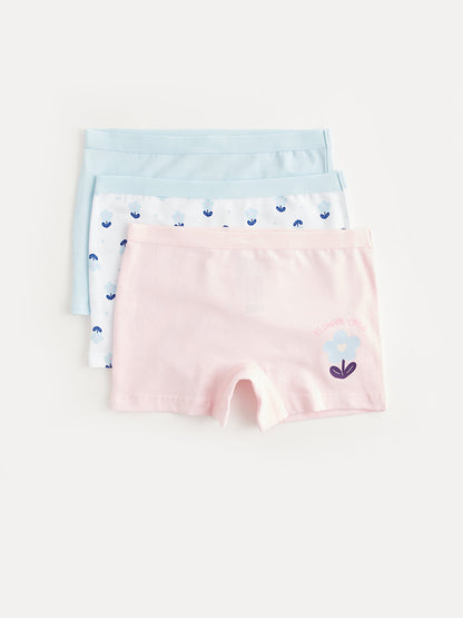 Printed Cotton Girl's Boxer Set of 3