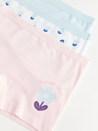 Printed Cotton Girl's Boxer Set of 3