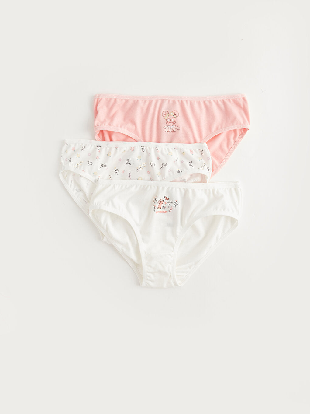 Printed Cotton Girl's Panties 3-Piece