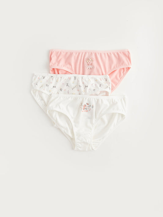 Printed Cotton Girl's Panties 3-Piece