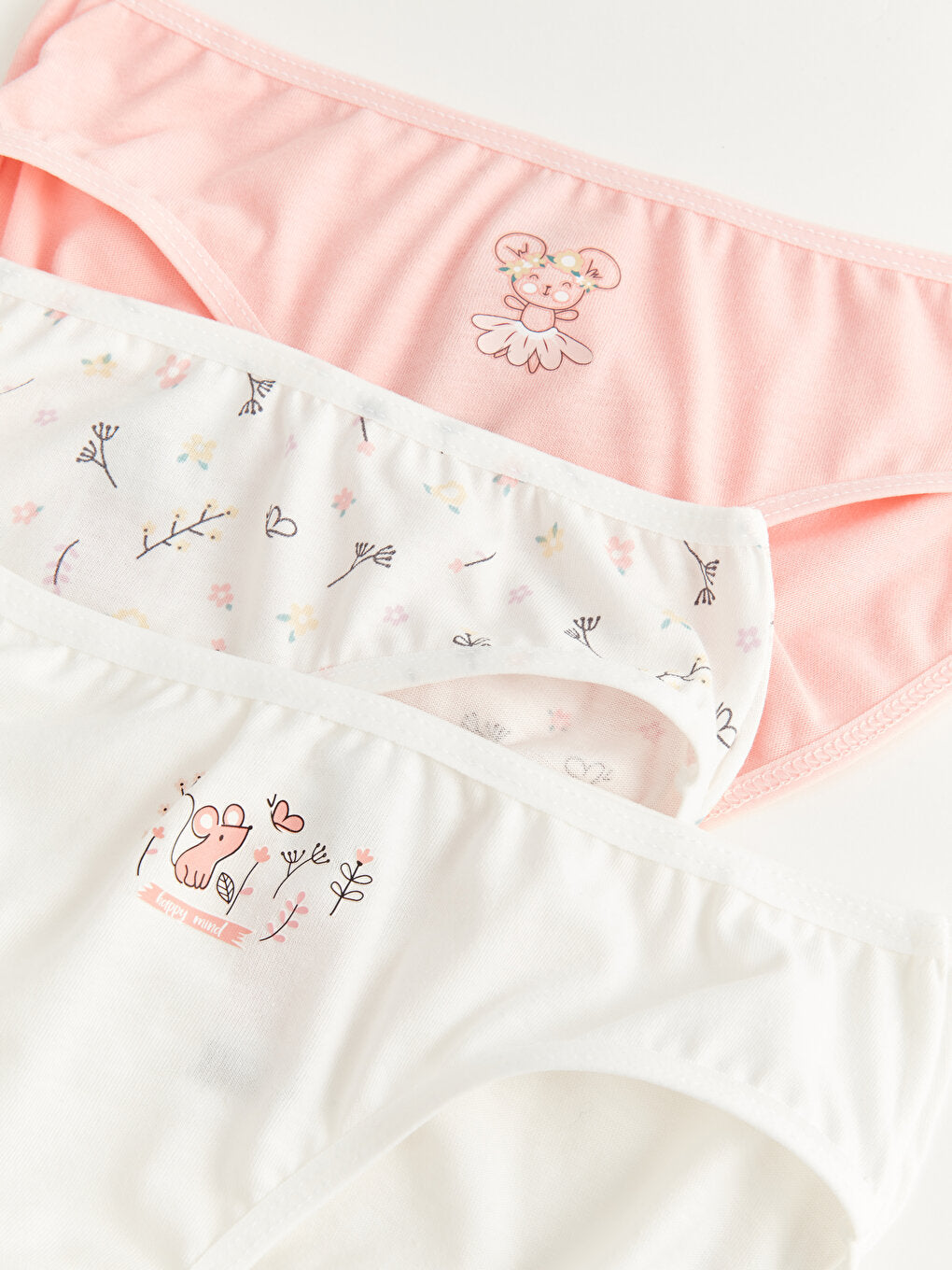 Printed Cotton Girl's Panties 3-Piece