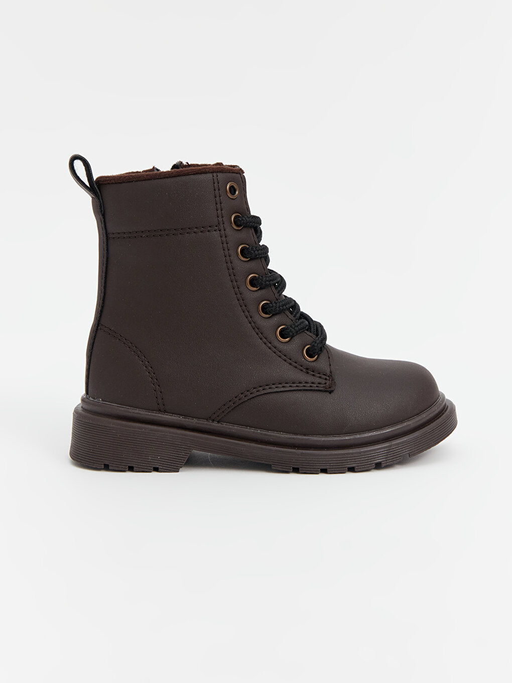 Leather Look Lacing and Zippered Boy's Boots