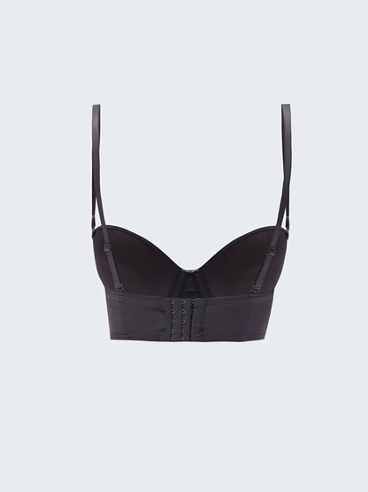 Underwire Half Padded Plain Strapless Bra