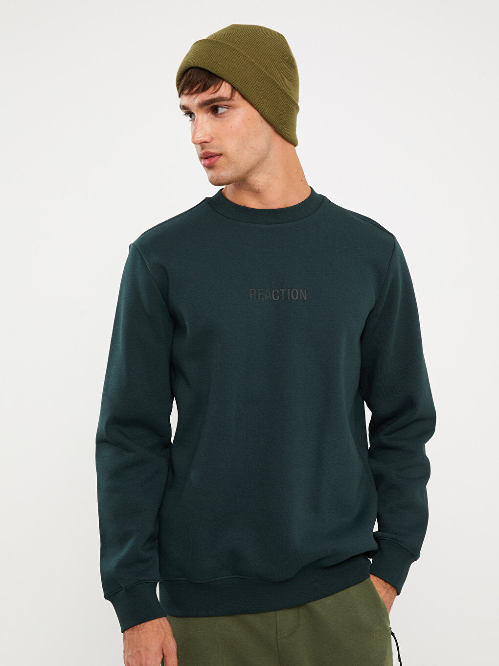 Crew Neck Long Sleeve Printed Men's Sweatshirt