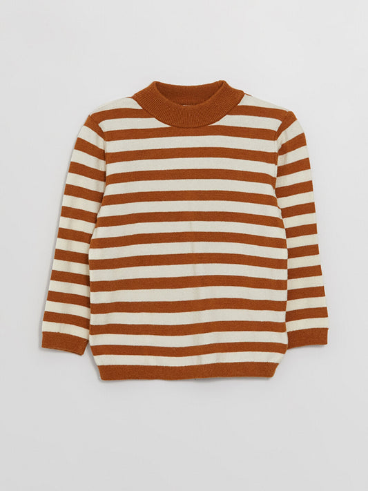 Half Turtleneck Striped Baby Boy Knitwear Sweater