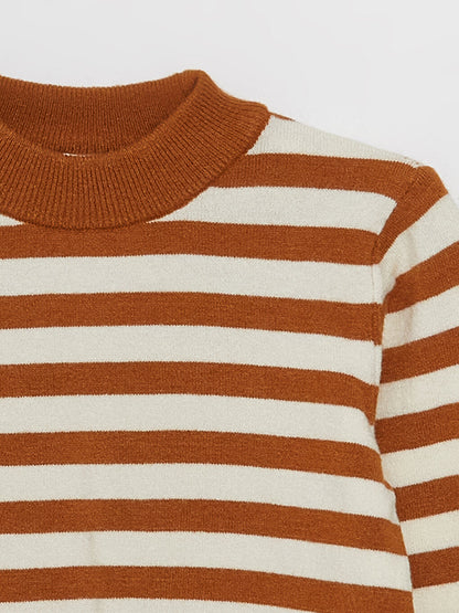 Half Turtleneck Striped Baby Boy Knitwear Sweater